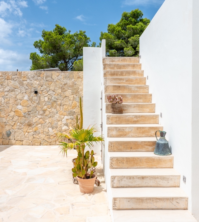 Resa Estates port des Torrent sale koop finca Ibiza side exterior stairs.jpg